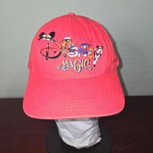 Disney Cruise Line Magic Red Adult Hat Mickey Minnie Mouse Goofy Donald Duck
